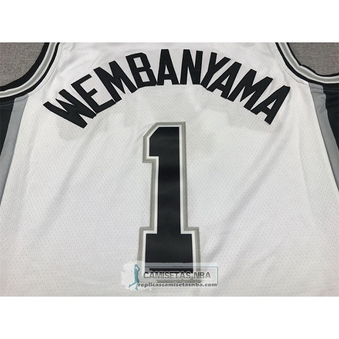 Camiseta San Antonio Spurs Victor Wembanyama NO 1 Association 2022-23 Blanco